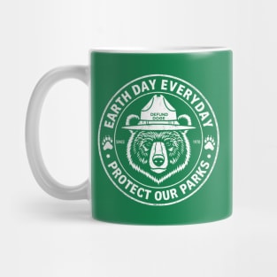 Earth Day Everyday Protect Our Parks Bear Vintage Mug